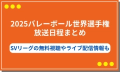 2025バレーボール世界選手権の放送日程まとめ！SVリーグの無料視聴やライブ配信情報も